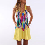 Boho Feathered Summer Dress