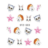 Special Set #5 -12 Sheets Per Pack | Cute Animals And Flora Theme Nail Art Decals