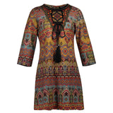 Boho Folk Inspired Geometric Dress