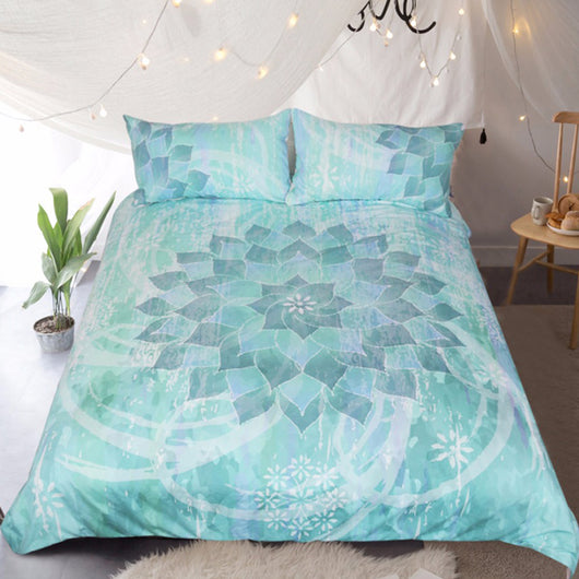 Tranquil Lotus Pillow And Bed Cover Set