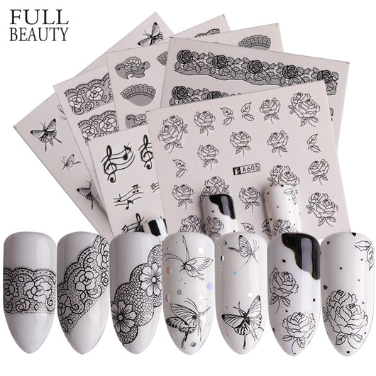 Special Set #1 - 40 Sheets Per Set | Black And White Theme Nail Art Decals
